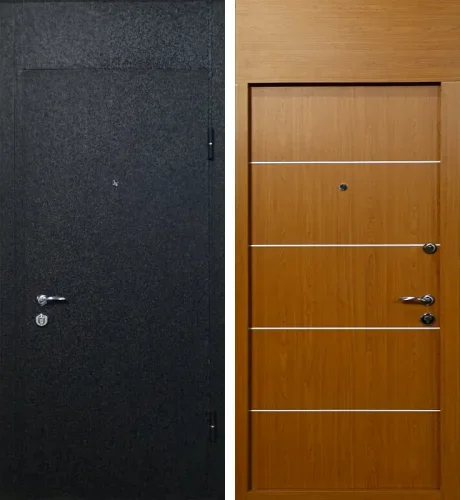 Входная дверь с порошковым напылением и вставкой сверху №23