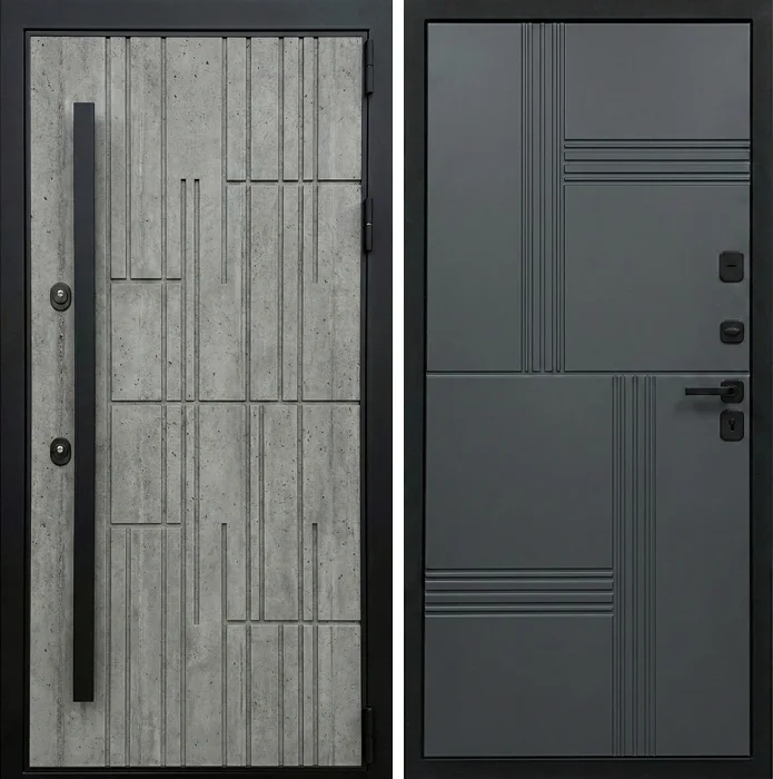Входная дверь бетон снаружи графит внутри для квартиры №245