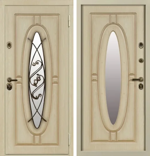 Входная дверь со шпоном и окном №6