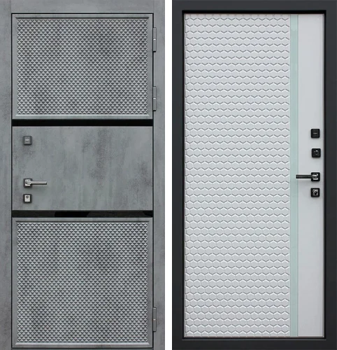 Серая дверь входная во внутрь открывающаяся №8