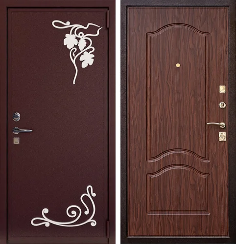 Металлическая дверь коричневого цвета №9
