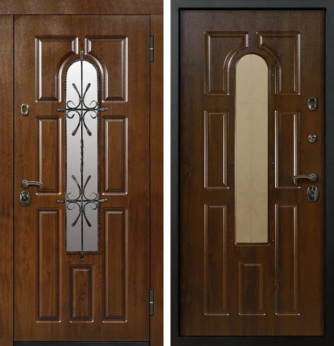 Входная дверь с виноритом и ковкой №8
