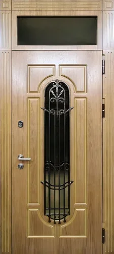 Высокая входная дверь с отделкой МДФ №49