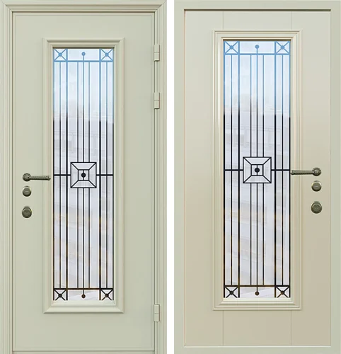 Дверь со стеклом входная уличная №18