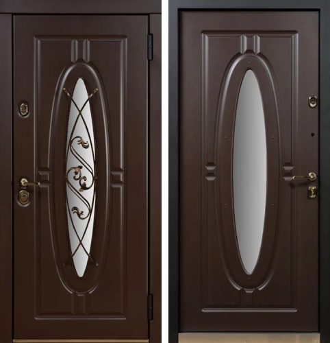 Входная дверь со стеклом в частный дом №13