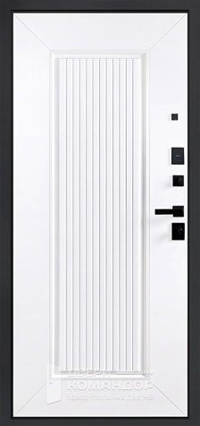  Дверь входная для дома зеленого цвета с бугельной ручкой №7 - внутренняя сторона