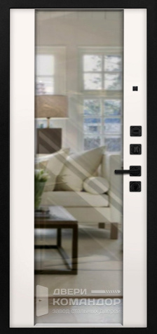 Черная входная дверь в дом камень (кирпичики) №13 - внутренняя сторона